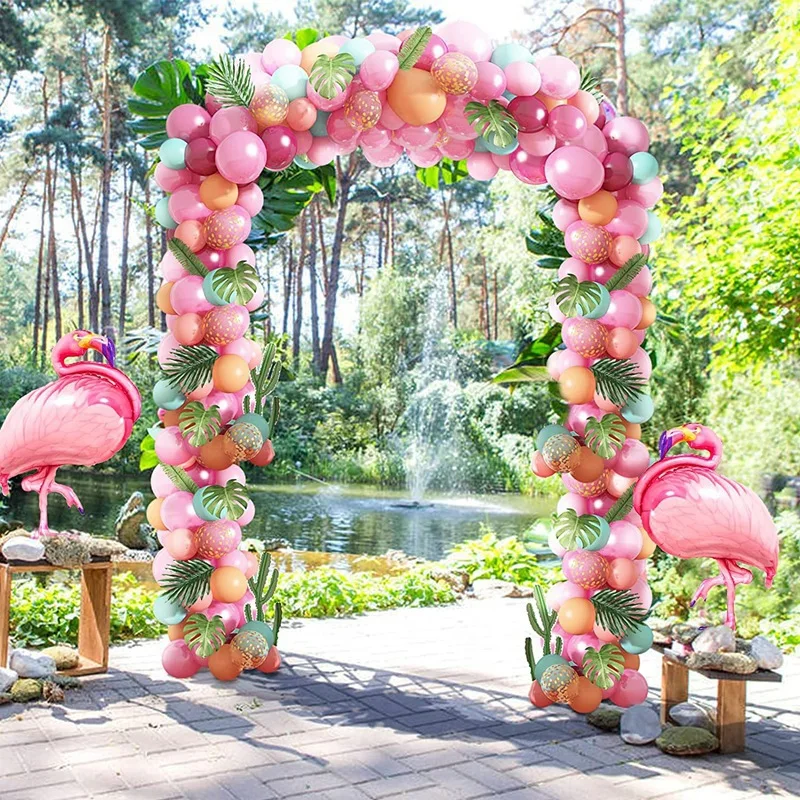 

Tropical Flamigo Ballons Arch Garland Kit Pink Themed Birthday Summer Hawaii Party Decor Wedding Ballons Supplies