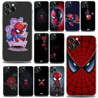 marvel phone case for iphone 13 12 11 se 2022 x xr xs 8 7 6 6s pro mini max plus silicone case cover anime cartoon spider man