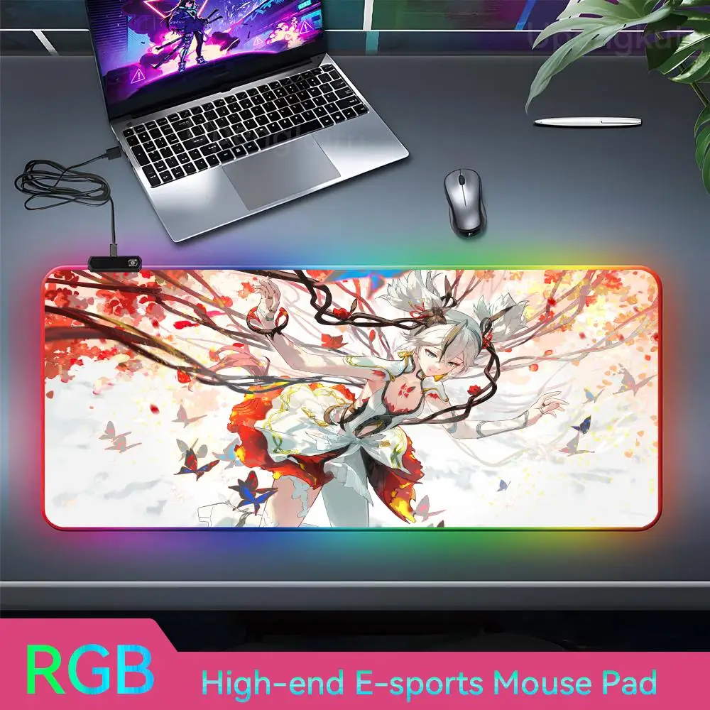 W_wuthering W _ волнистый коврик для мыши HD аниме RGB игровой резиновый офиса Новые