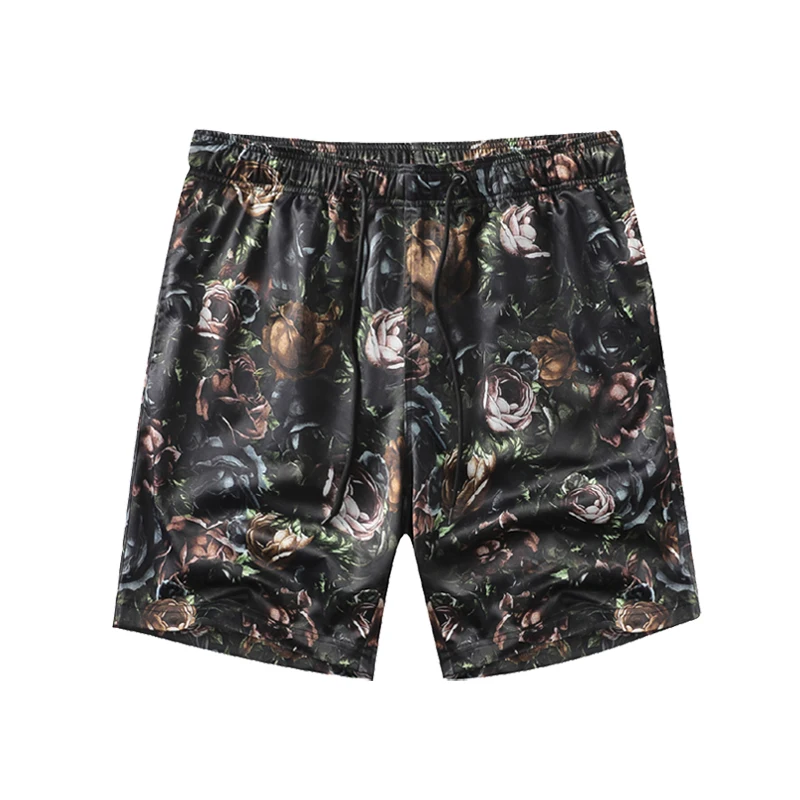 European and American men's wear summer 2022 new Black floral print beach pants Fashion casual shorts Five minutes of pants