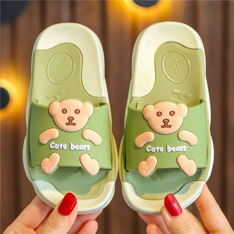 

Kids Slippers for Boy Girl Home Shoes Summer Beach Indoor Slippers Cute Cartoon Bath Soft Non-Slip Children Slippers Sandals
