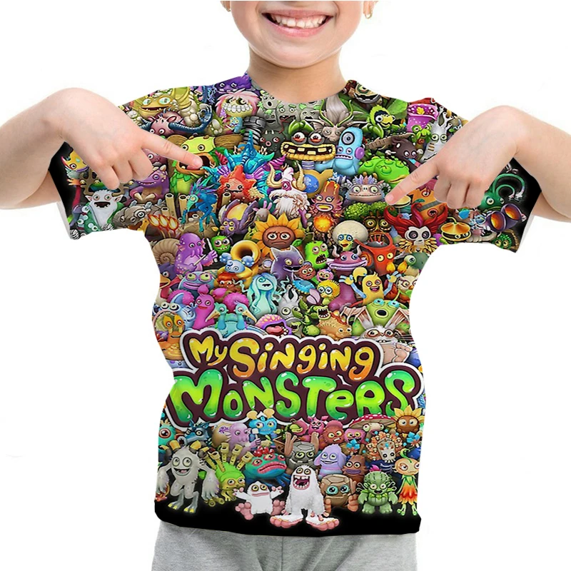 

My Singing Monsters T-shirt Boys Girls Summer 3D Cartoon Anime T Shirt Casual Tshirt Kids Short Sleeve Children Tops Tees