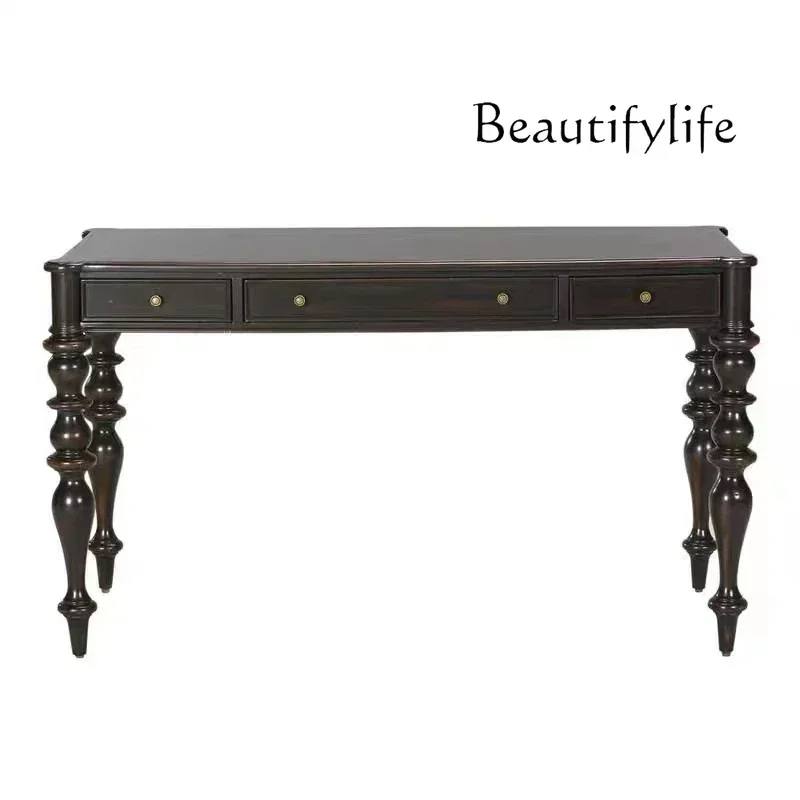 Американский простой светлый роскошный ретро-резьба из цельного дерева