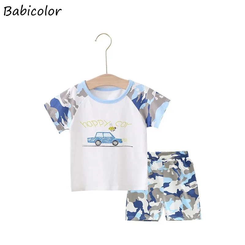 

Boys Summer Clothing Kids Boy Fashion Camouflage Set Short-Sleeved Cotton T-shirt + Shorts 2pcs Baby Boys Casual Sports Suit