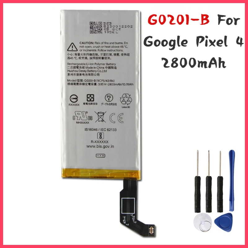 New Phone Battery G020I-B For Google Pixel 4 2800mAh Free Tools