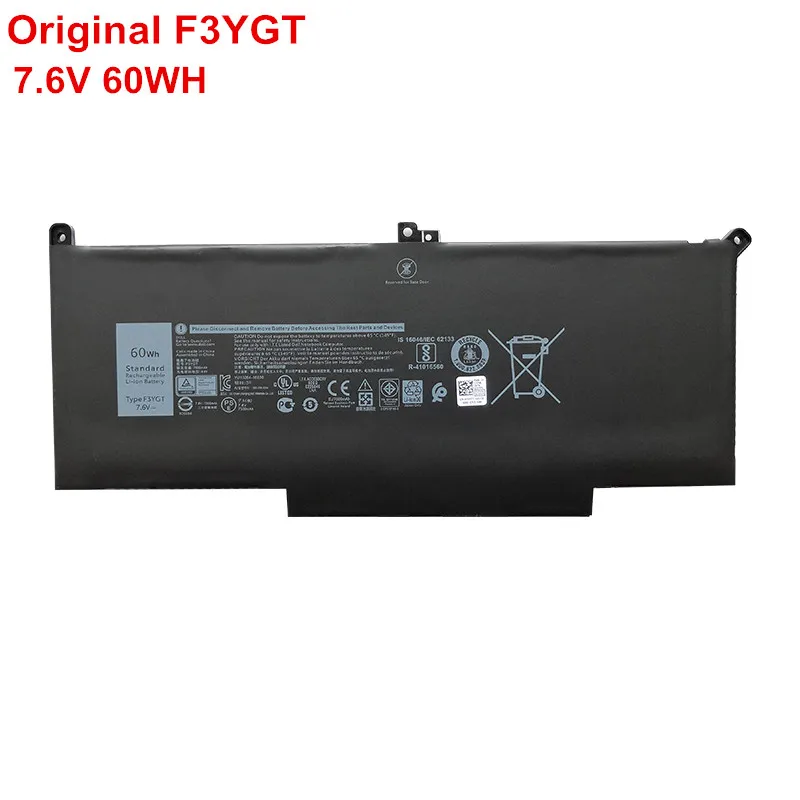 

Genuine OEM F3YGT Laptop Battery for Dell Latitude 12 13 14 7000 7280 7290 7380 7390 7480 7490 E7280 E7380 DM3WC 2X39G 60Wh 7.6V
