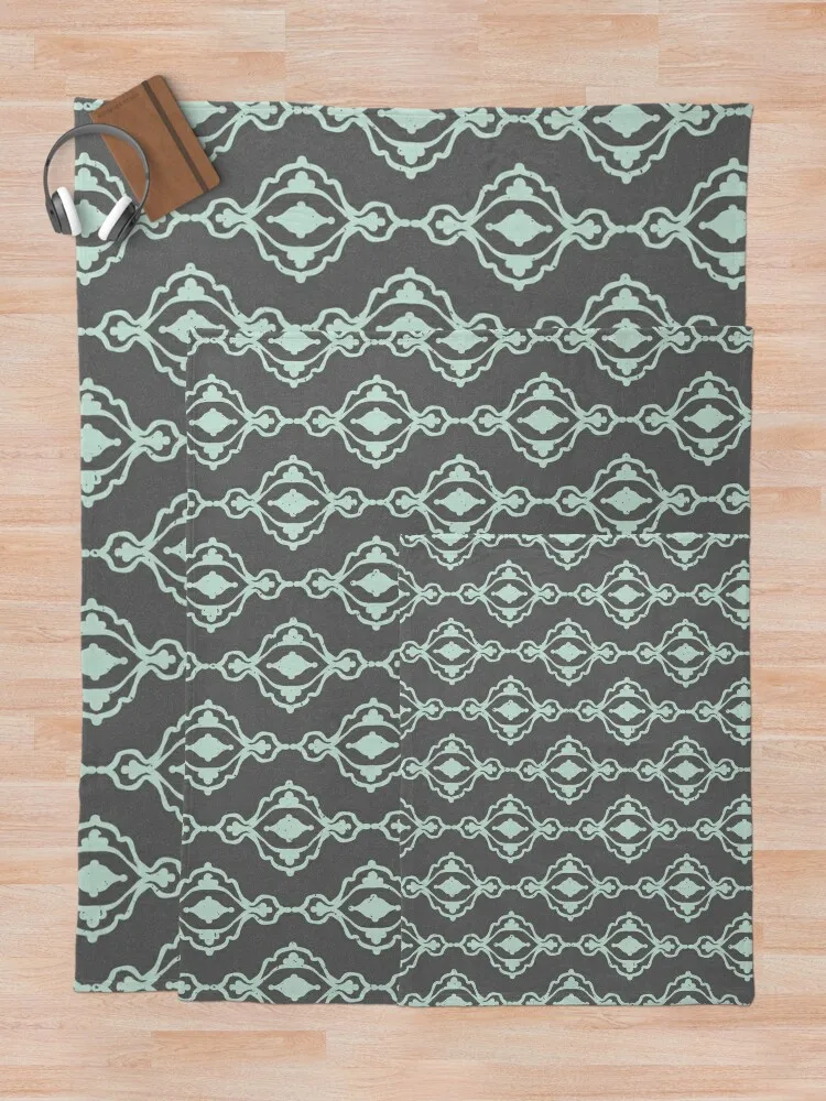 Dacha Arabesque Pattern - шифер + мятное одеяло диван-кровать для дивана летние одеяла