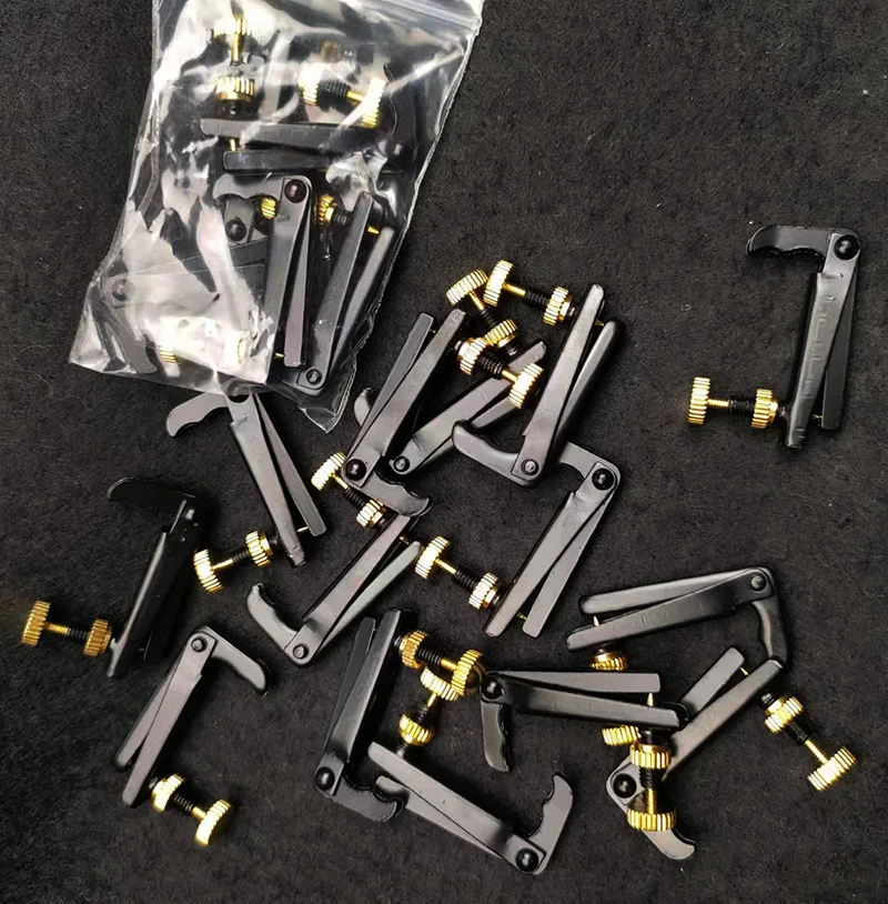 

10pcs 15-16" Viola Fine tuner,String hooks,Finetuners,Viola String Adjuster Black and Glod