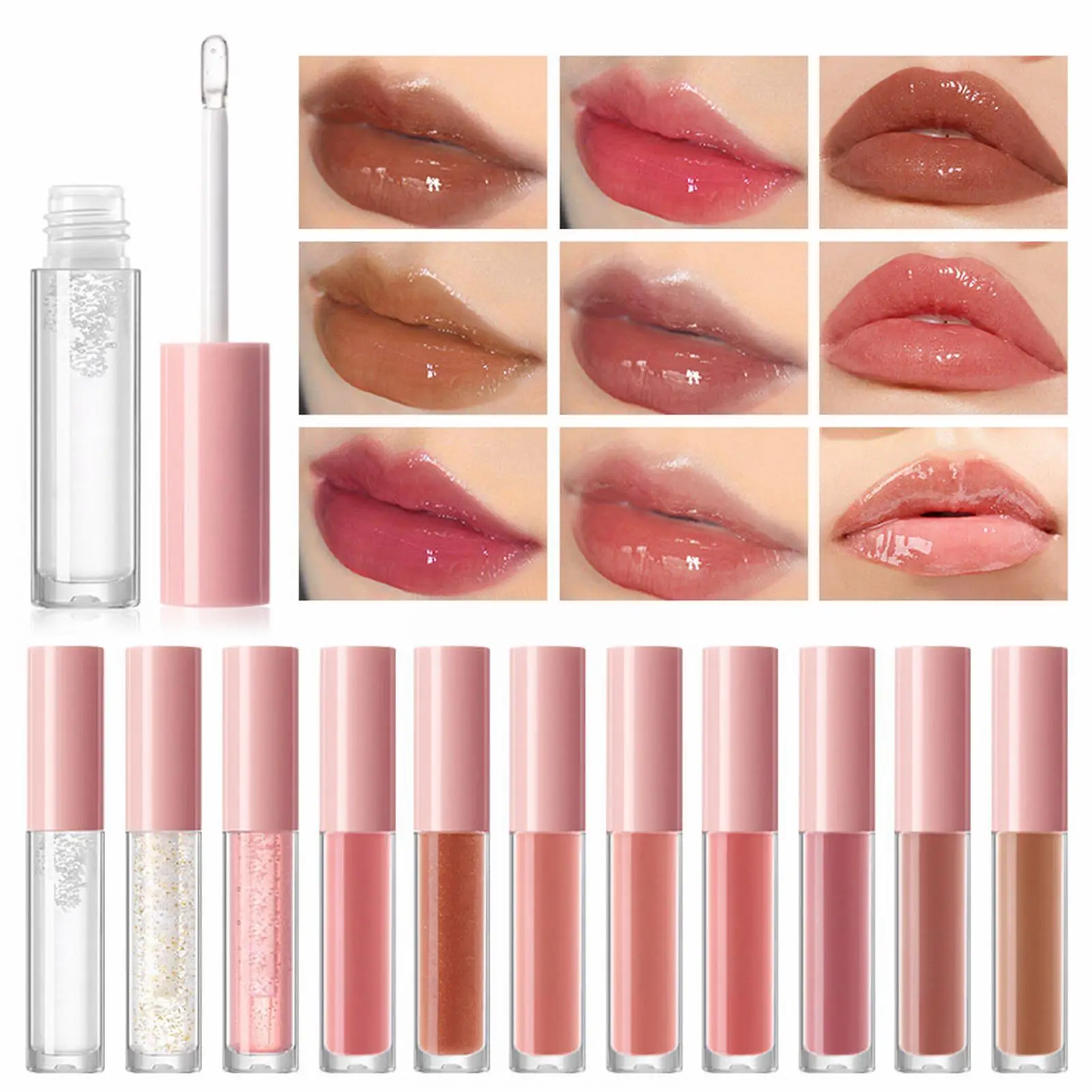 

Питательный нежирный стойкий увлажняющий и цветной Блеск для губ, подтягивающий блеск для губ, Увлажняющий блеск для губ