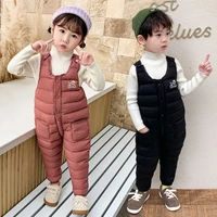2022 new winter childrens clothing for boy sleeveless jumpsuits children clothes girl vest romper high waist overalls 0 5 years