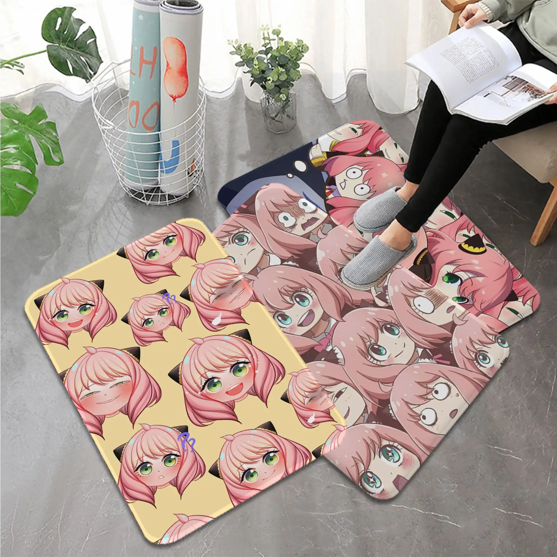 

Spy X Family Anime Anya Cute Kawaii Hallway Carpet Kids Room Bedroom Decoration Balcony Anti-Slip Doormat Living Room Alfombra