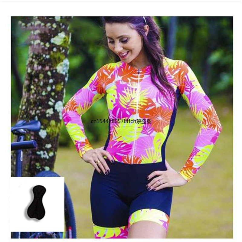 

Professional Team Breathable Women's Triathlon Suits Cycling Jersey Skinsuit Jumpsuit Maillot Cycling Clothing Long Sleeve Sets