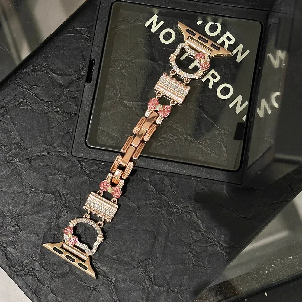 Тонкий ремешок из нержавеющей стали для Apple Watch 10 42 мм 46 Ultra 49 Женский с