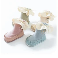 1 6y 4 colors toddler baby non slip princess lace floor socks stockings with flouncy decor floor socks for girls slipper socks