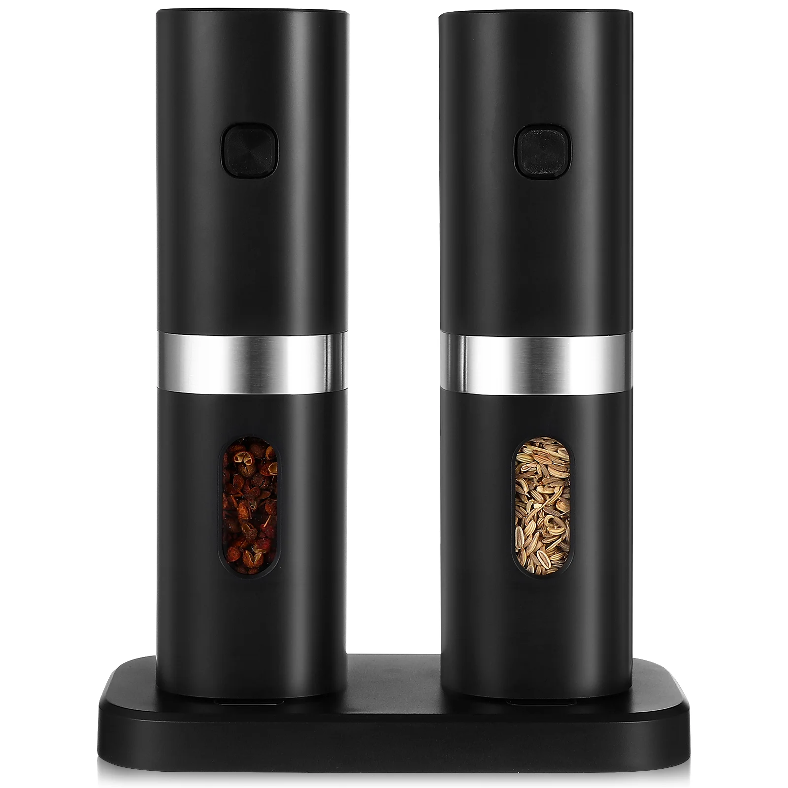 

2PCS Electric Salt Pepper Grinder Mills Shakers Adjustable Coarness Electric Pepper Grinder Pepper Shaker