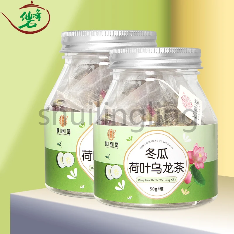 

Женский чай в форме листьев лотоса Oolong 50 г, консервированный треугопосылка пакет, семена кассии, чай для здоровья с розой