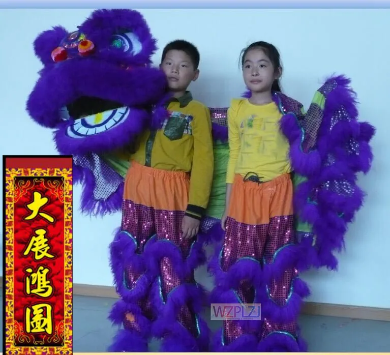 2 Players Lion Dance Costume pants scroll Flag Children Play Party Chinese Performance Sport Outdoor Parade Folk Carnival Stage