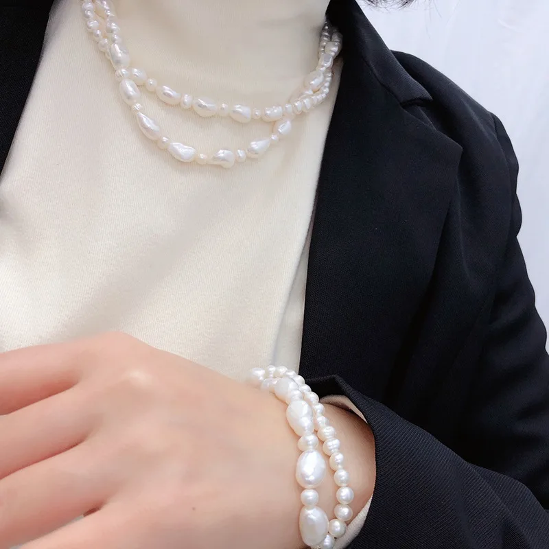 

Браслет из двух частей с натуральным пресноводным жемчугом