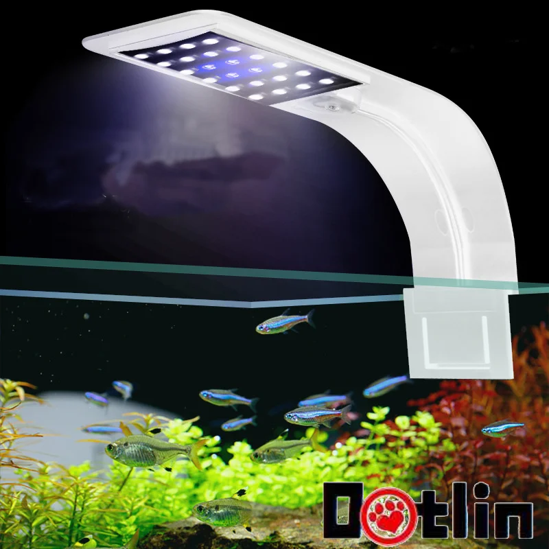 Aquarium Clip-On LED Light Clamp Fish Tank Clip on with White and Blue LEDs |