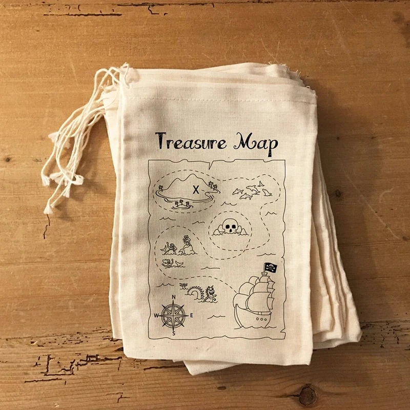 

20pcs Treasure Map gift Bags Kid boy girl Geocaching adventure Pirate theme birthday Party Halloween cosplay Costume decoration
