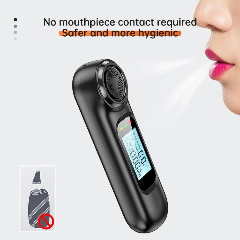 

Non Contact Alcohol Breath Analyzer Tester with Digital Display Screen USB Rechargeable New Portable High Precision Breathalyzer