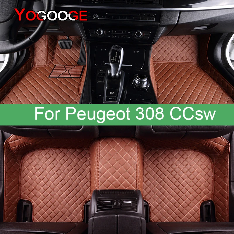 

YOGOOGE Car Floor Mats For Peugeot 308CC 308sw Foot Coche Accessories Carpets