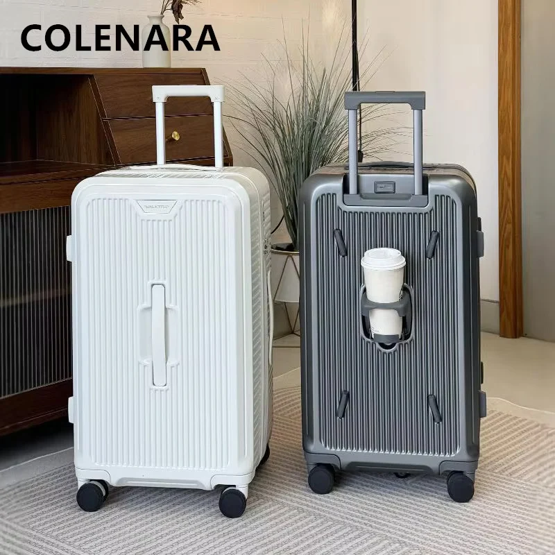Фото Чемодан COLENARA для путешествий, большой вместимости, на колесиках, 20 дюймов, ручная кладь, 24/28 дюймов, ABS+PC, с кодовым замком, мужской, на колесиках №1