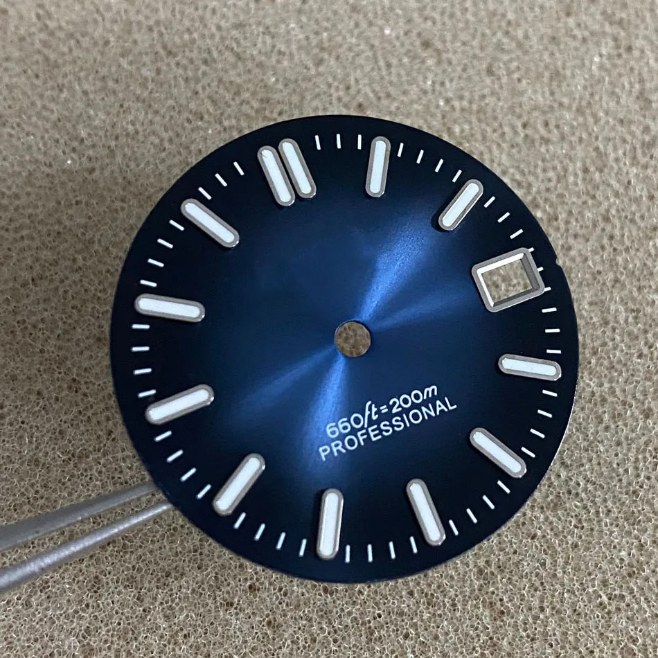 Watch accessories sunburst dial black blue white  striped nails C3 luminous NH35/36 automatic movement Date S logo NH35 case