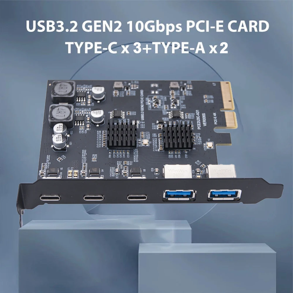 PCI Express X4 к USB C + A адаптер USB3.2 Gen2 плата PCIe 3 2 Gen карта для Windows 7/10/11 Linux