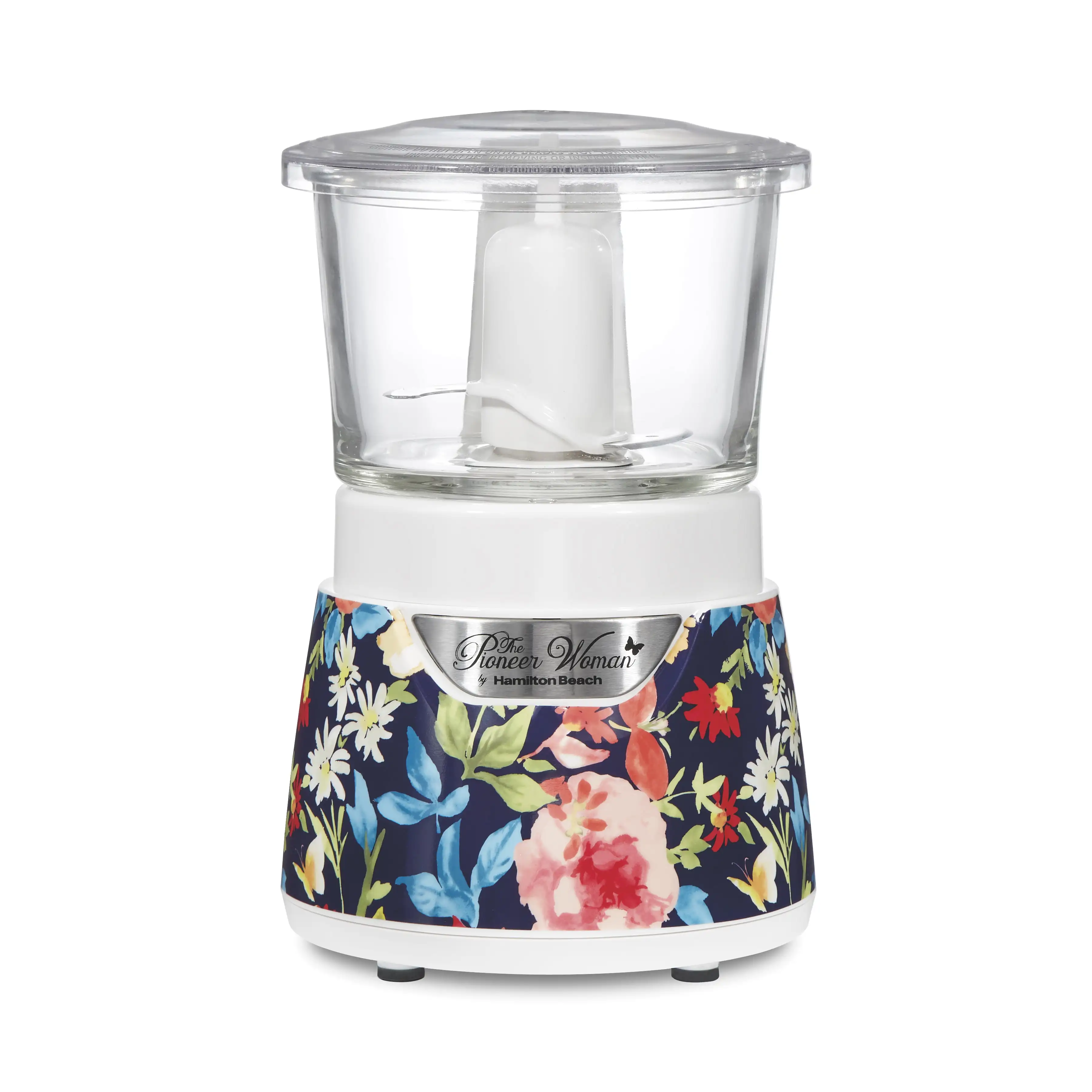 

Woman Fiona Floral Stack & Press Glass Bowl Food Chopper, 3 Cup Capacity