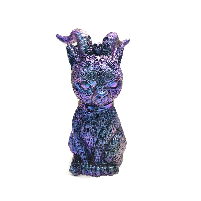 

1pc Home Decoration Resin Statue Wizard Doll Black Magic Cat Table Art Decorative Ornaments Original Gifts Cute Miniatures