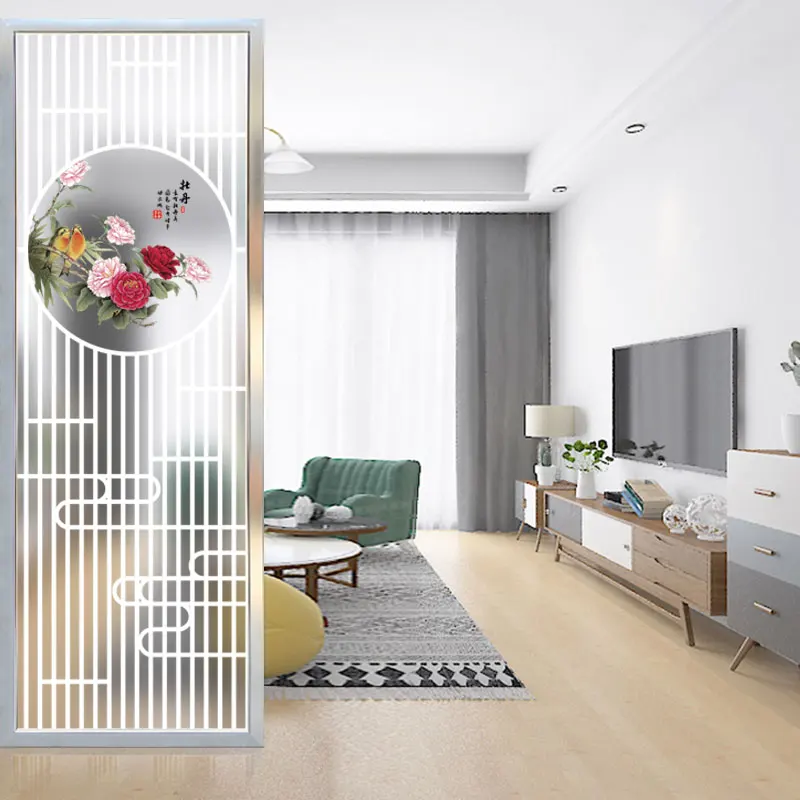 

Art glass screen partition wall custom simple and modern living room porch frosted double-sided tempered technology