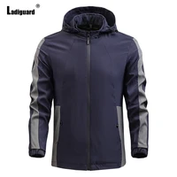 plus size 4xl 5xl mens hoodies jacket slim fit mens patchwork fashion zip up jackets 2022 autumn winter outdoor hooded coats