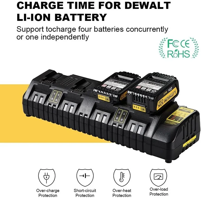 Зарядное устройство DCB104 для Dewalt литиевая батарея с 4 портами 3 А 10 8 В 14 18 в 20 DCB112 DCB115