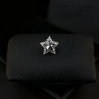 five pointed star collar pin women anti exposure brooch sweater cardigan buckle fixed clothes accessories rhinestone jewelry pin