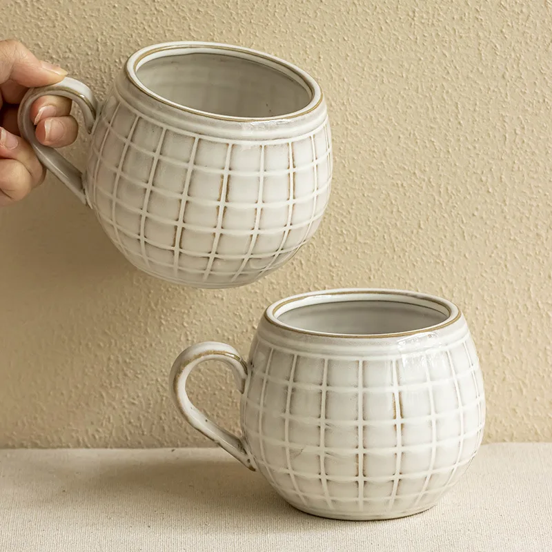 Винтажная керамическая кружка модная серая кофейная чашка в деловом стиле