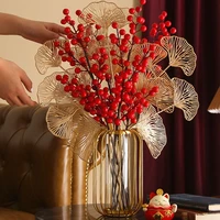 diy christmas ornaments home decor chinese new year artificial plants fake flower holly ginkgo fortune fruit flowers