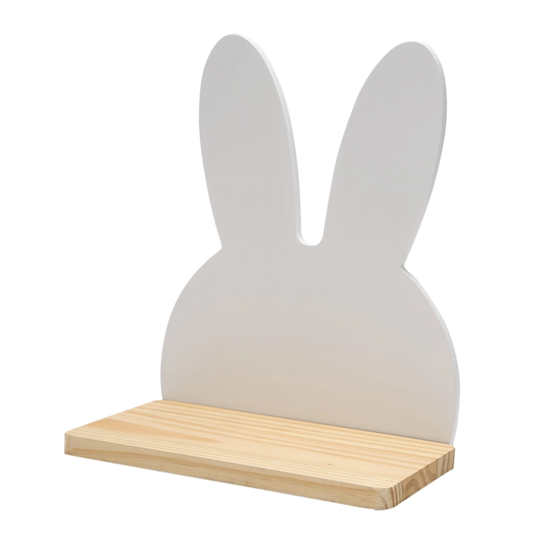

Wooden Wall Shelf Baby Kids Room Decoration Lovely Rabbits Storage Rack Floating Shelves Home Decor Organizer -White