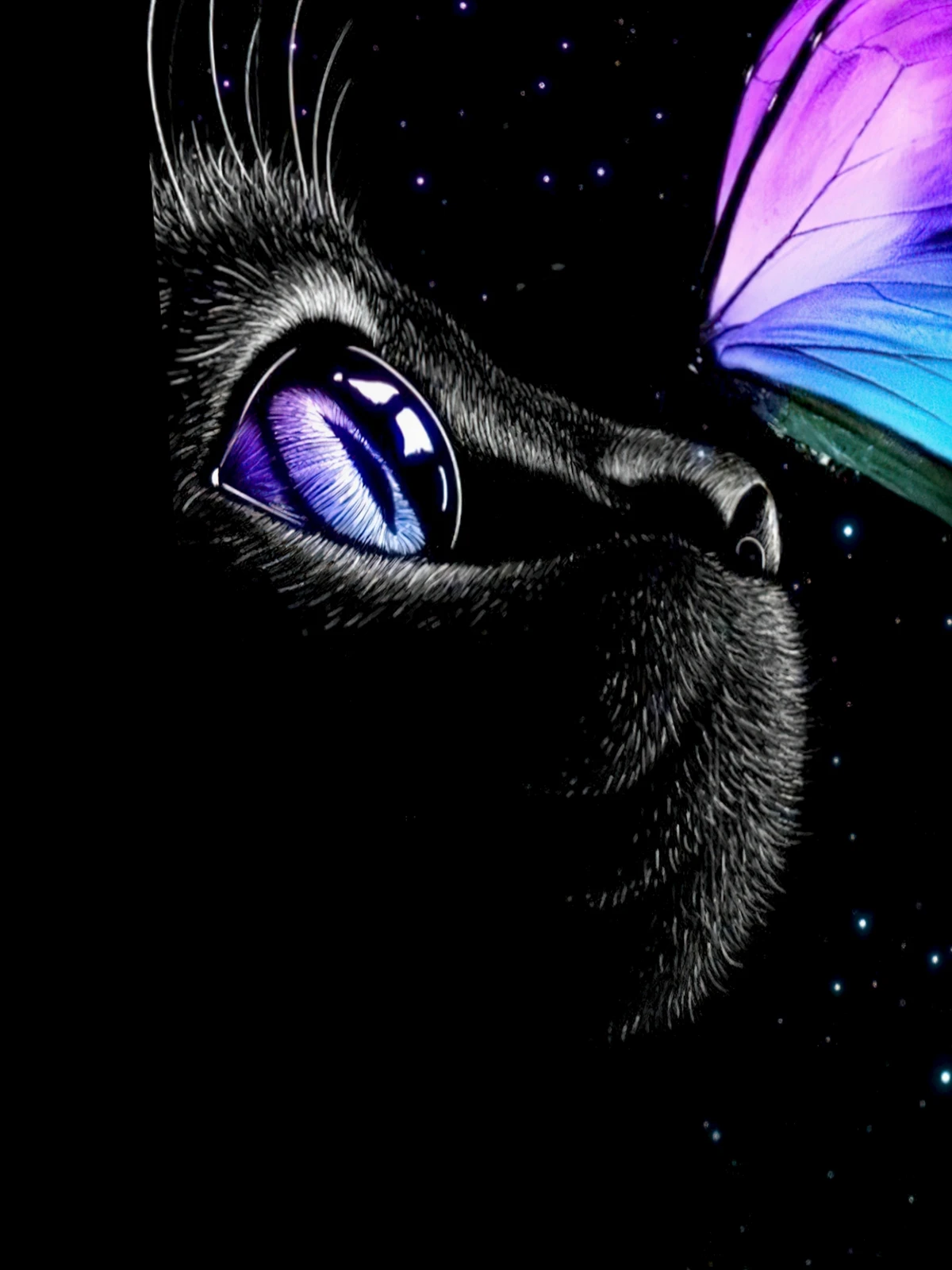 Футболка с круглым вырезом и принтом черного кота повседневный топ коротким