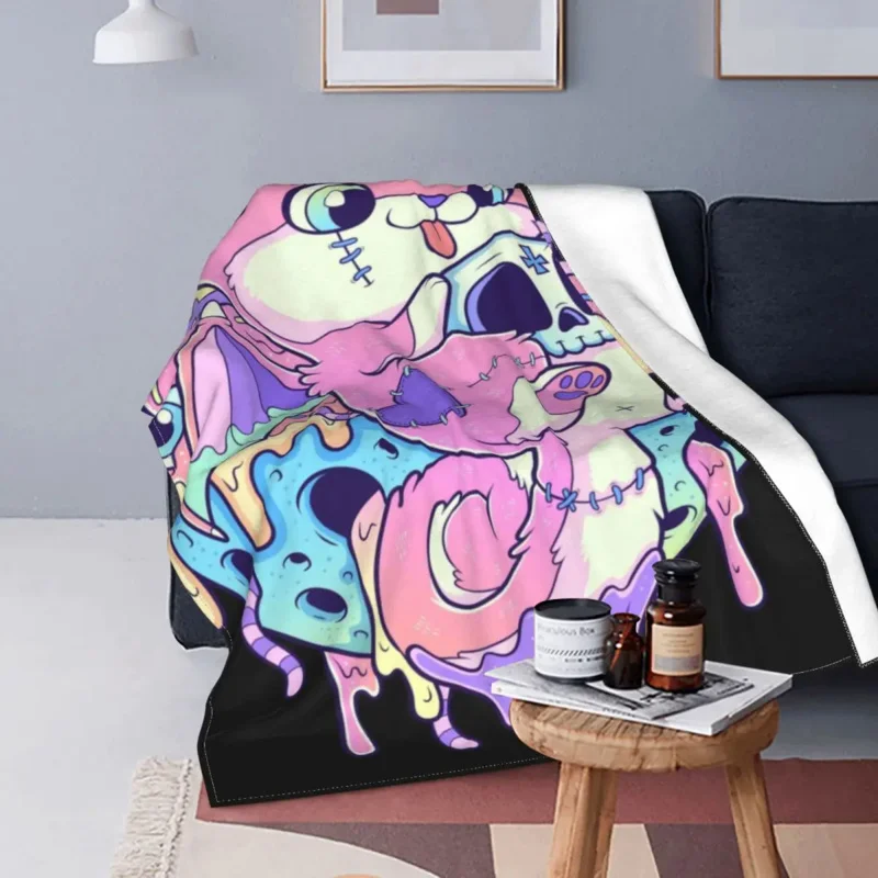 

Ультрамягкое Флисовое одеяло Bat Dog Pastel Goth, удобное одеяло на заказ для дивана, несколько стилей