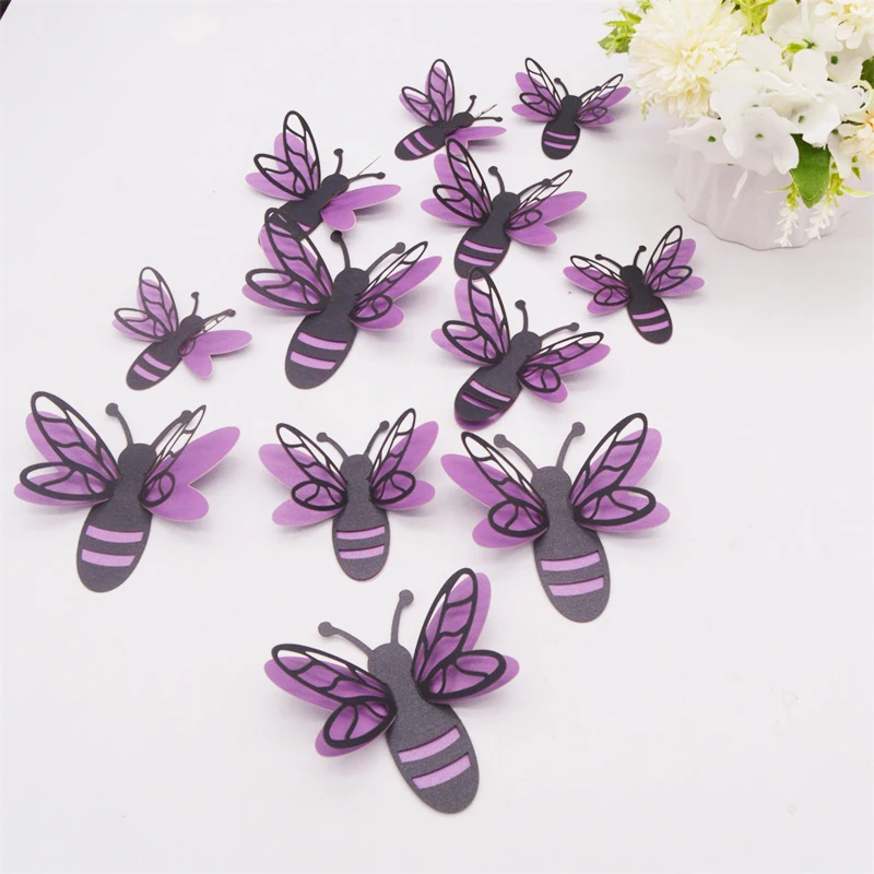 Двухслойные 3D наклейки на стену полые в виде пчелы для детской комнаты настенные