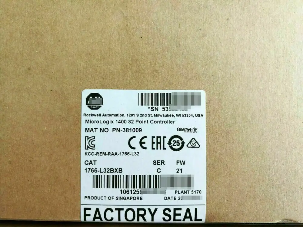 

Новый Герметичный 1766-L32BXB /C микрологикс 1400 32-точечный контроллер 1766L32BXB