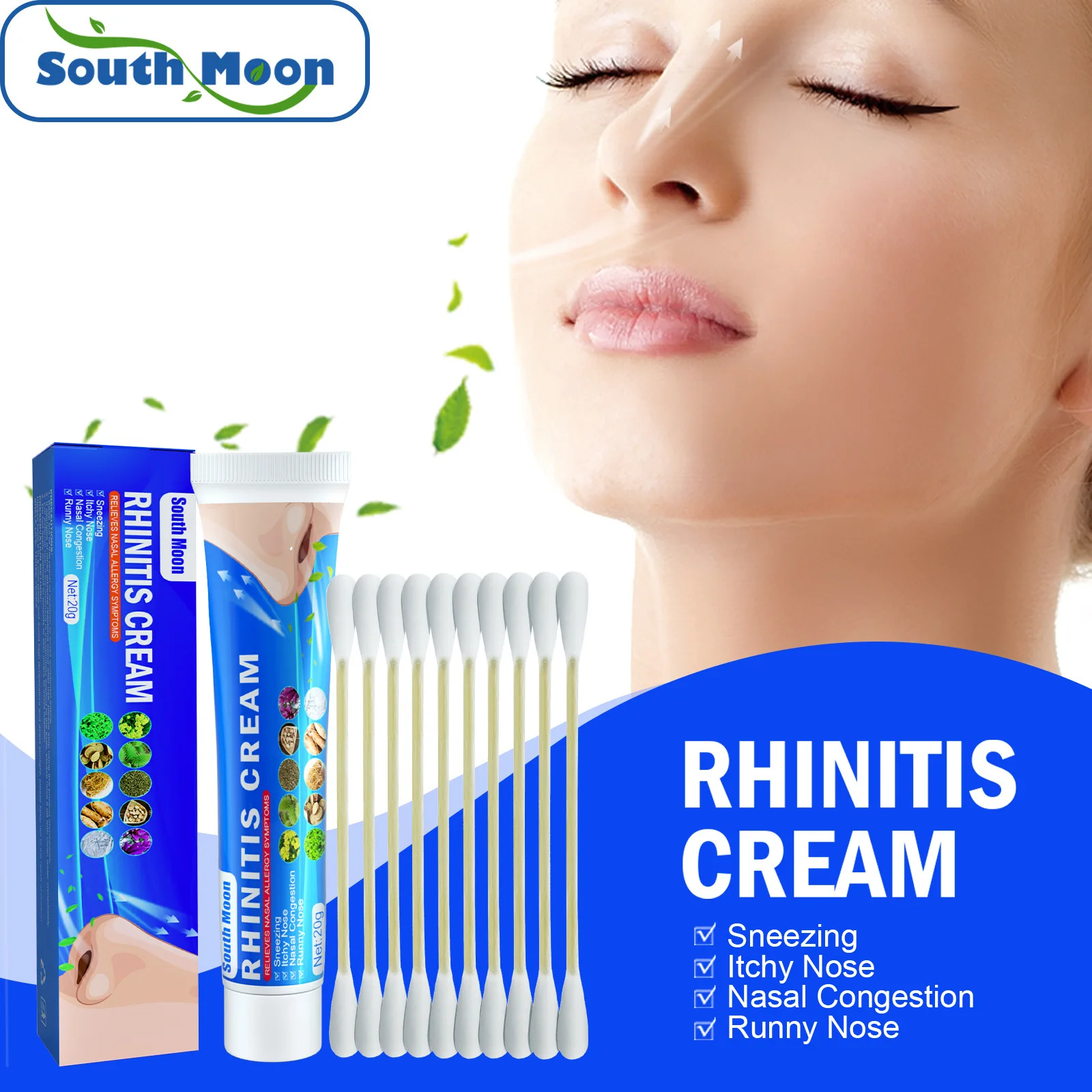 30g Rhinitis Hard Cream Sinusitis Nasal Ointment Antibacterial Sneezing Nasal Congestion Refresh Nose Cold Cool Essential Oil