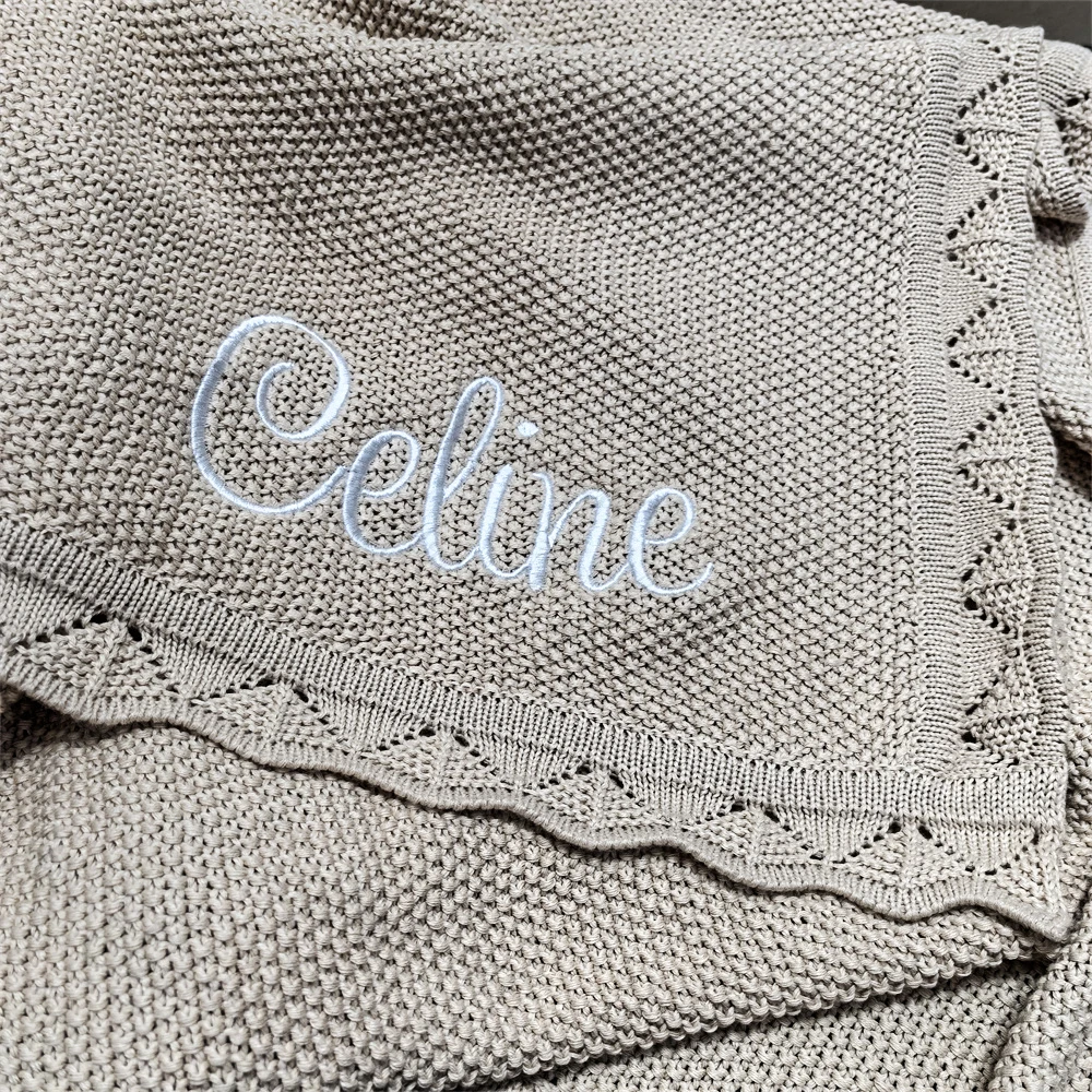 Шерстяное вязаное одеяло цвета хаки для мальчиков и девочек