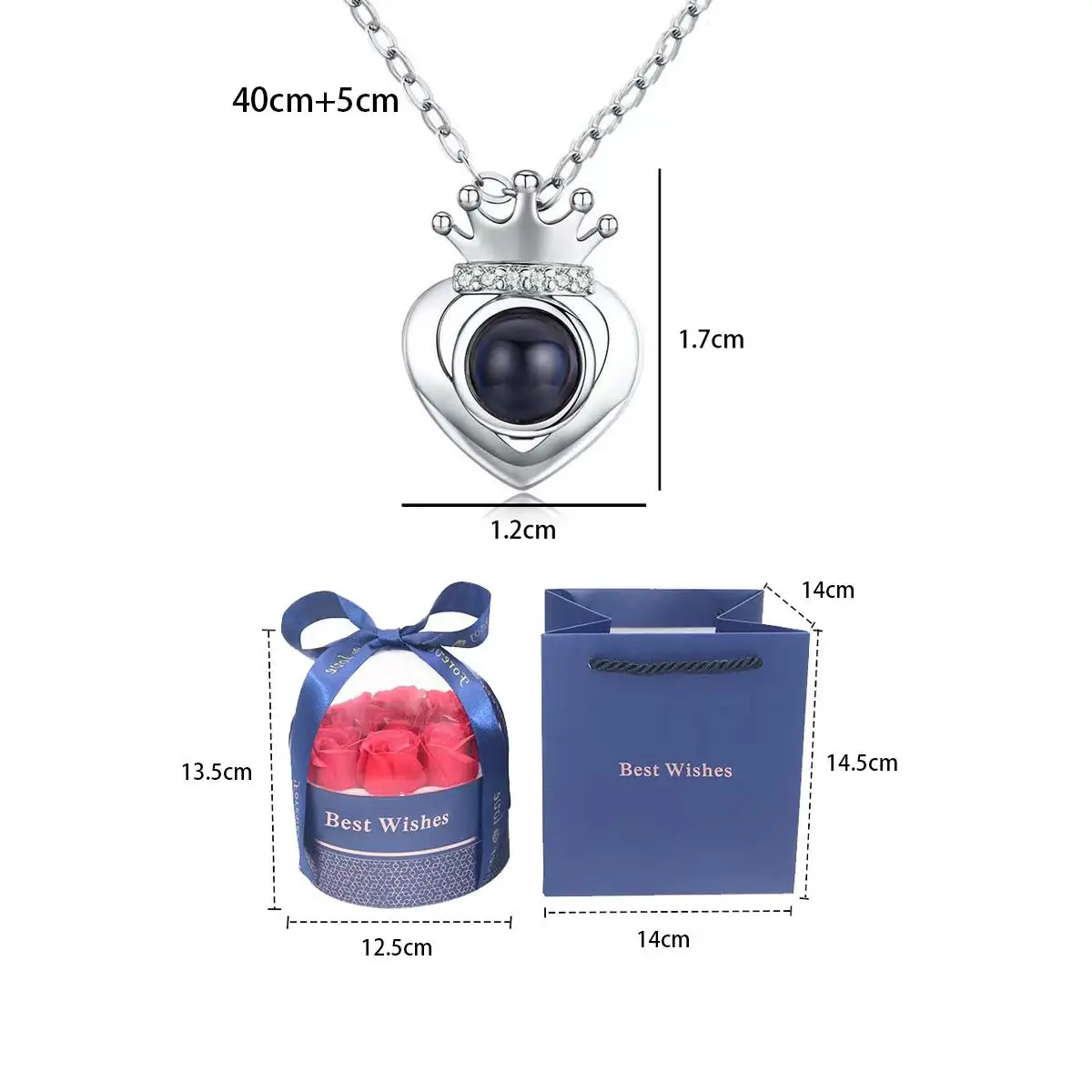 Ожерелье с подвеской в виде цветка розы 100 языков