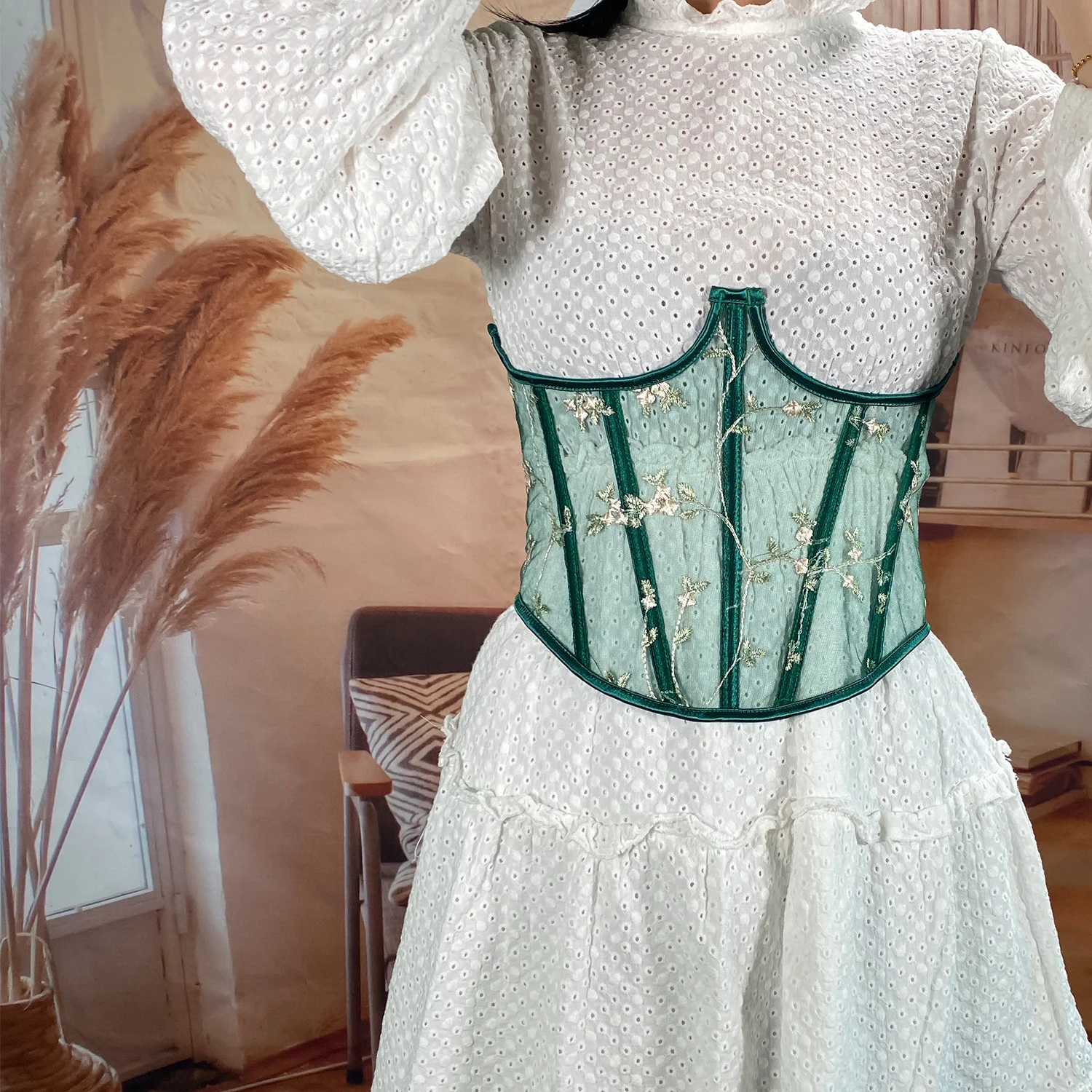 Кружевной Корсет пояс для женщин декоративный Регулируемый корсет с завязкой