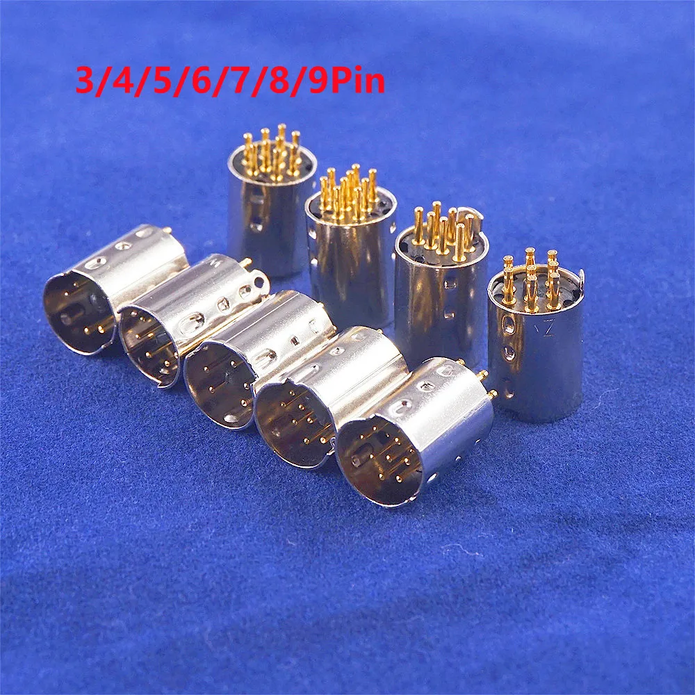 

5 pcs Mini Din Plug Male Din Connector 3 4 5 6 7 8 9 Pin PCB Mount Straight CNC Machined Header Pins Plug Board Solder DIY