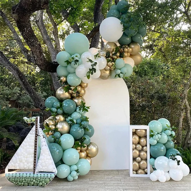 

110pcs Retro Sage Avocado Green White Balloons Arch Garland Kit for Wedding Baby Shower Birthday Safari Party Decorations Globos