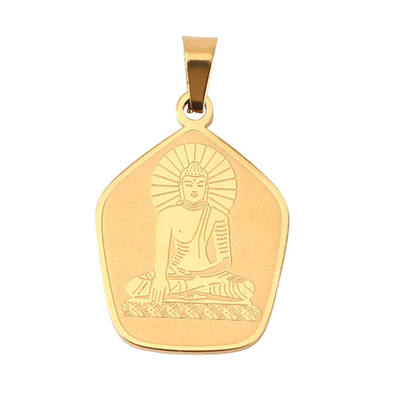 

Buddhism Amitabha Buddha Statue Pendant Amulet Necklaces Men's and Women's Religious Jewelry Stainless Steel Necklace