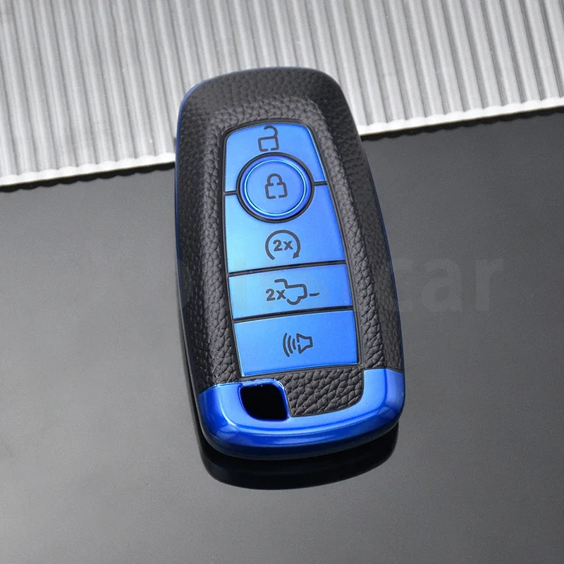 

Кожаный чехол для автомобильного ключа из ТПУ, чехол для Ford Fusion Mustang Explorer F150 Edge Mondeo Mk5 Focus Mk4 2019 2020 2021, аксессуары